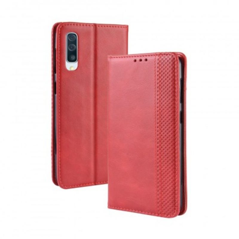 Schutzhülle Für Samsung Galaxy A50 Flip Case Stilisierter Vintage-ledereffekt