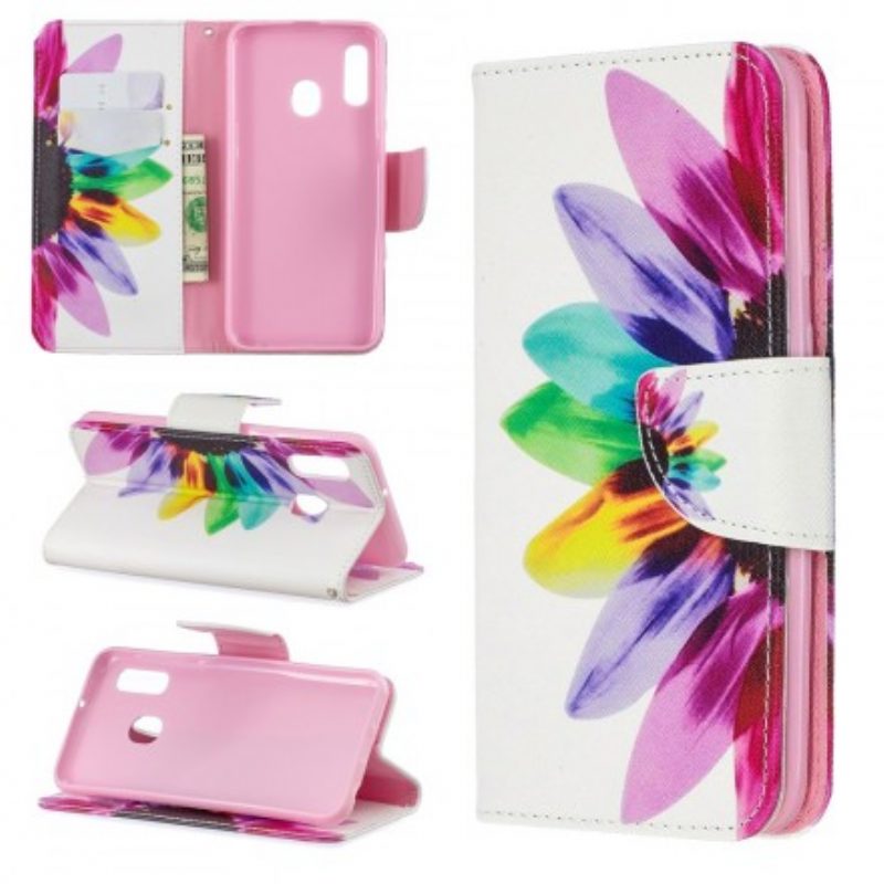 Flip Case Für Samsung Galaxy A20e Aquarellblume