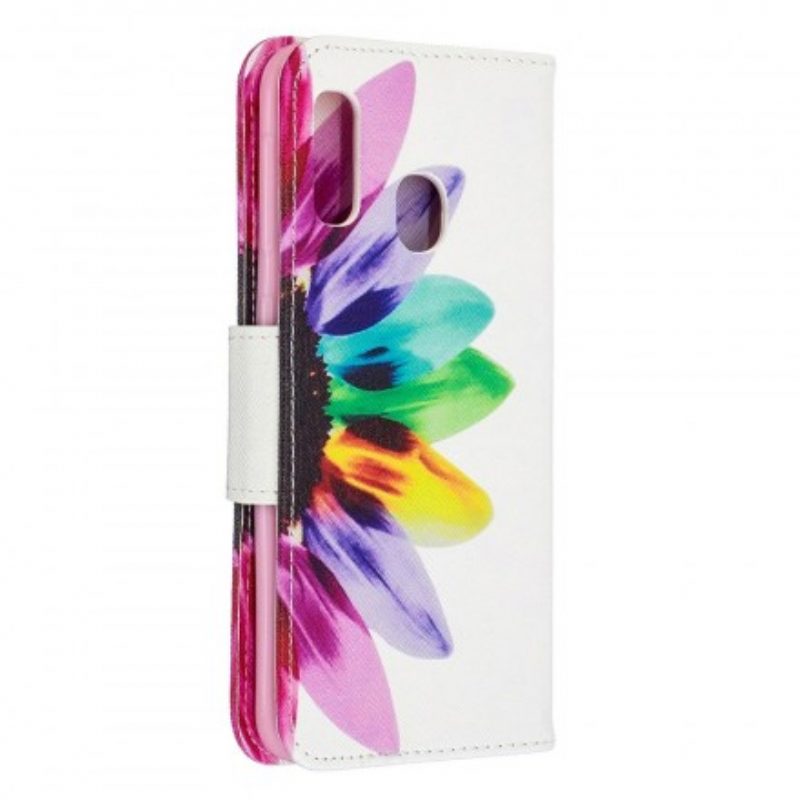 Flip Case Für Samsung Galaxy A20e Aquarellblume