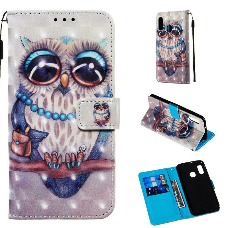 Flip Case Für Samsung Galaxy A20e Fräulein Eule