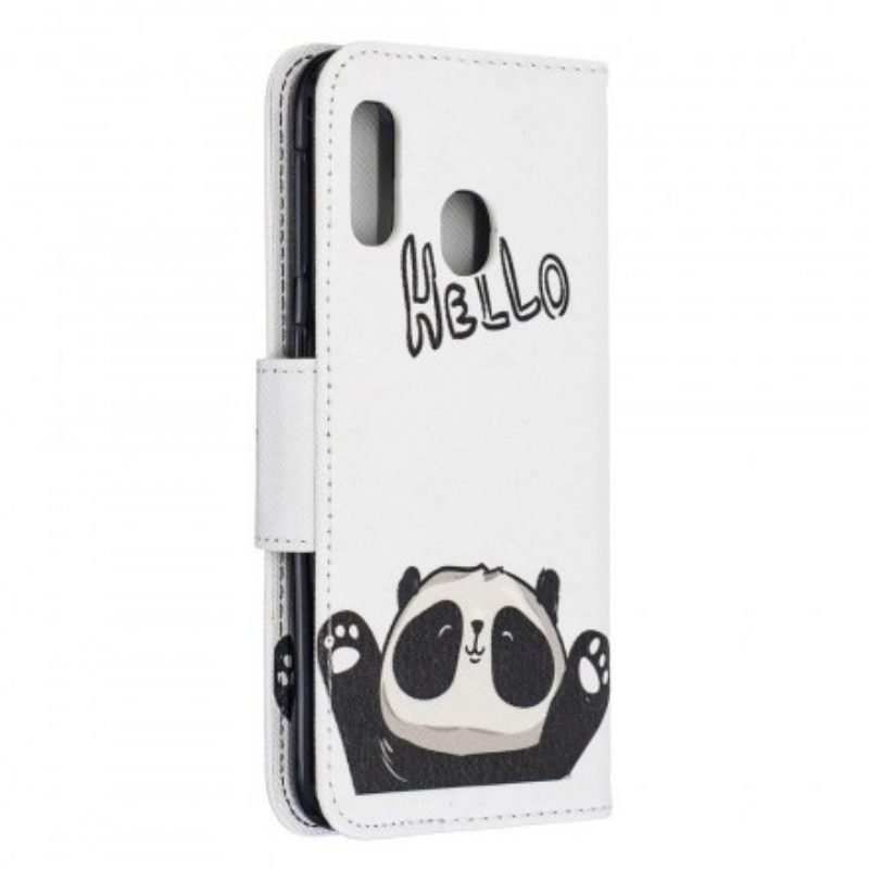 Flip Case Für Samsung Galaxy A20e Hallo Panda