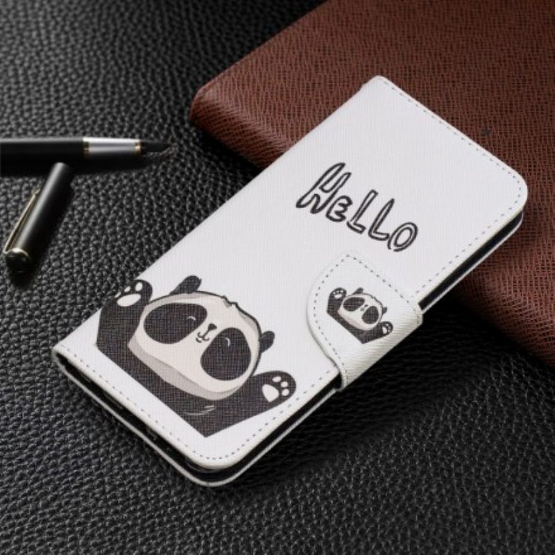 Flip Case Für Samsung Galaxy A20e Hallo Panda