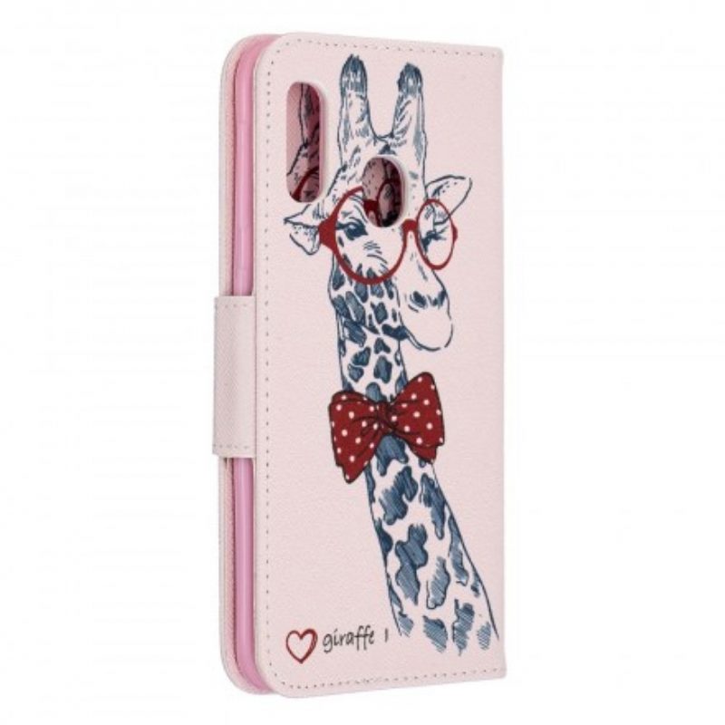 Flip Case Für Samsung Galaxy A20e Kluge Giraffe