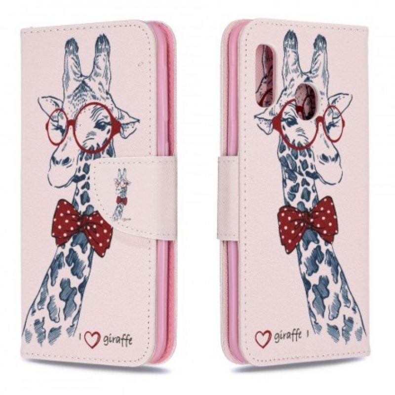 Flip Case Für Samsung Galaxy A20e Kluge Giraffe