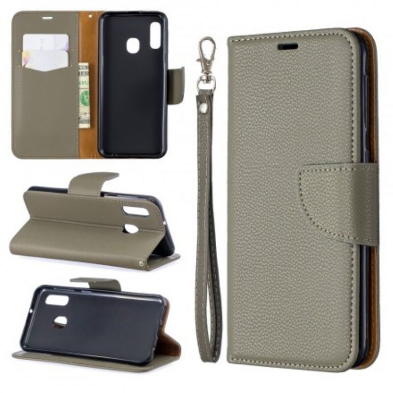 Flip Case Für Samsung Galaxy A20e Flip Case Lychee Rabat Oblique