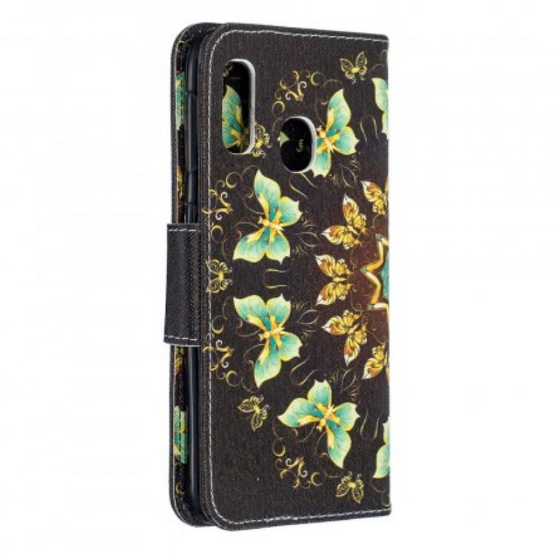 Flip Case Für Samsung Galaxy A20e Mandala-schmetterlinge