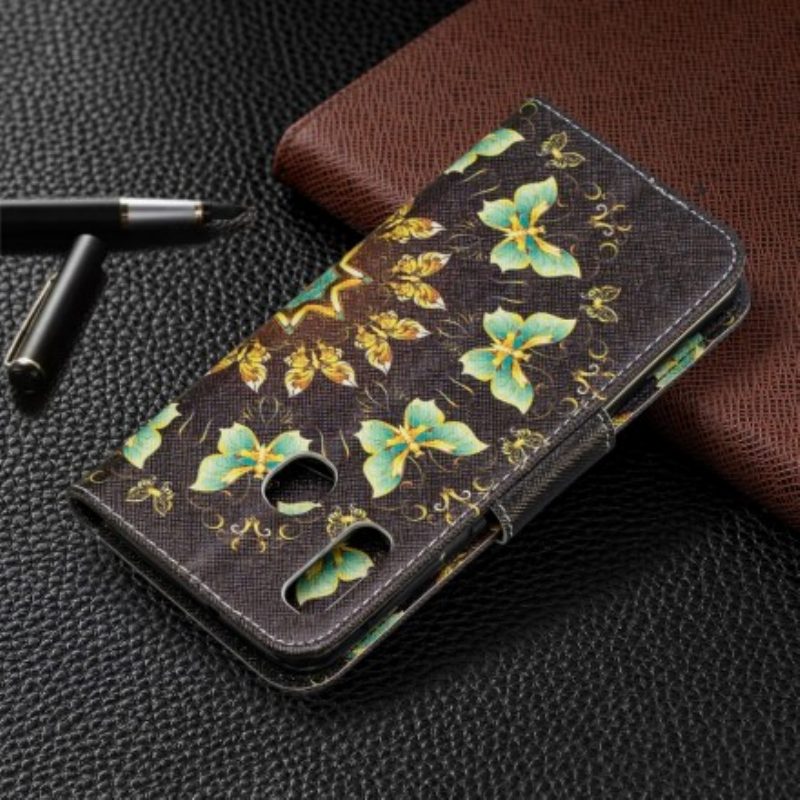 Flip Case Für Samsung Galaxy A20e Mandala-schmetterlinge