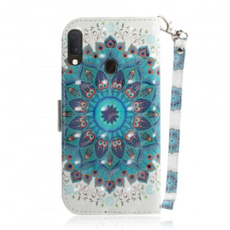 Flip Case Für Samsung Galaxy A20e Mit Kordel Meisterhaftes Mandala Mit Riemen