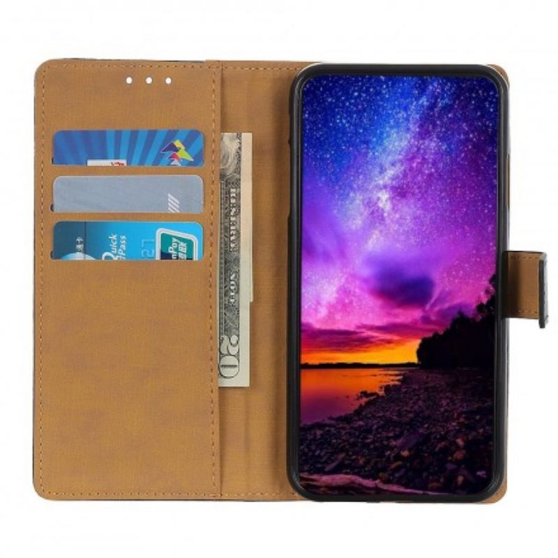 Flip Case Für Samsung Galaxy A20e Schlichtes Kunstleder