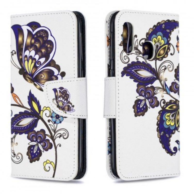 Flip Case Für Samsung Galaxy A20e Schmetterlingstattoo