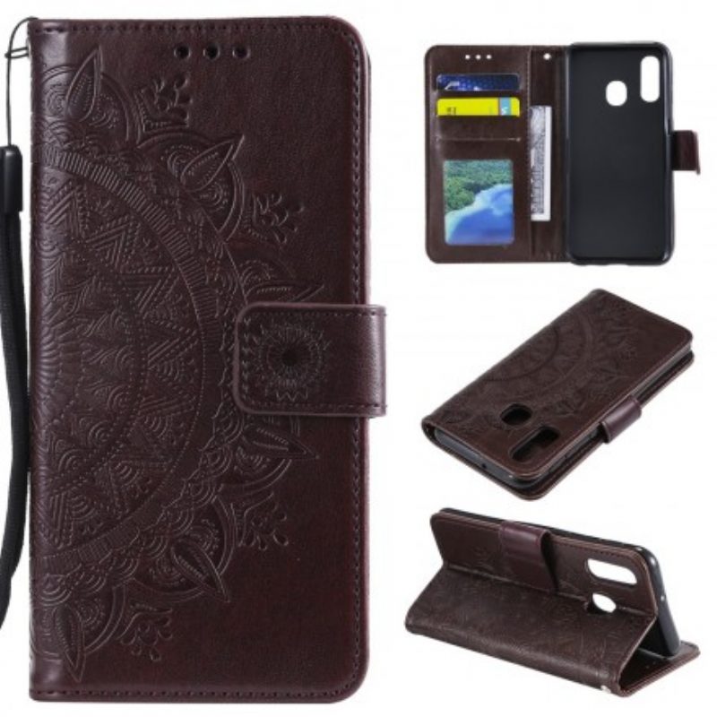 Flip Case Für Samsung Galaxy A20e Sonnenmandala