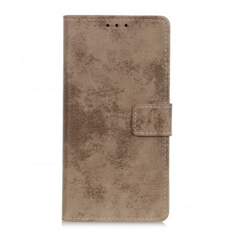 Flip Case Für Samsung Galaxy A20e Vintage-ledereffekt