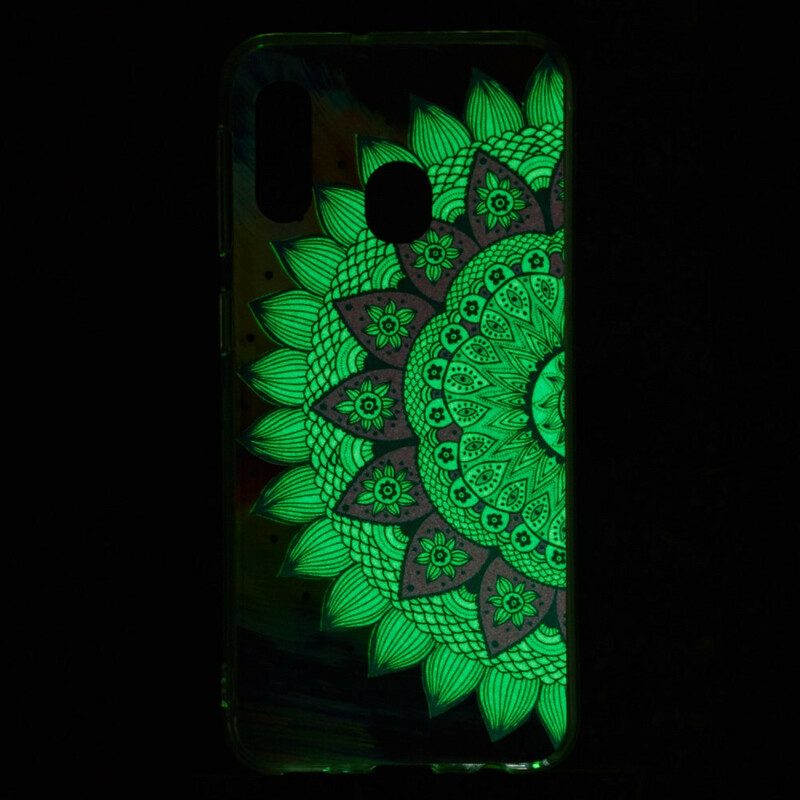 Handyhülle Für Samsung Galaxy A20e Fluoreszierendes Buntes Mandala