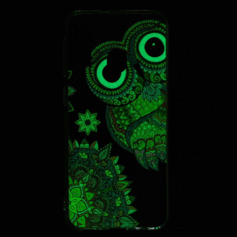 Handyhülle Für Samsung Galaxy A20e Fluoreszierendes Eulen-mandala