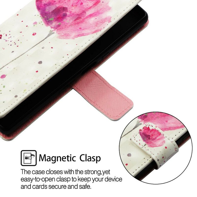 Hülle Flip Case Für Samsung Galaxy A20e Aquarellmohn