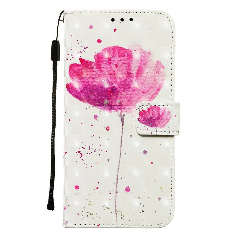 Hülle Flip Case Für Samsung Galaxy A20e Aquarellmohn