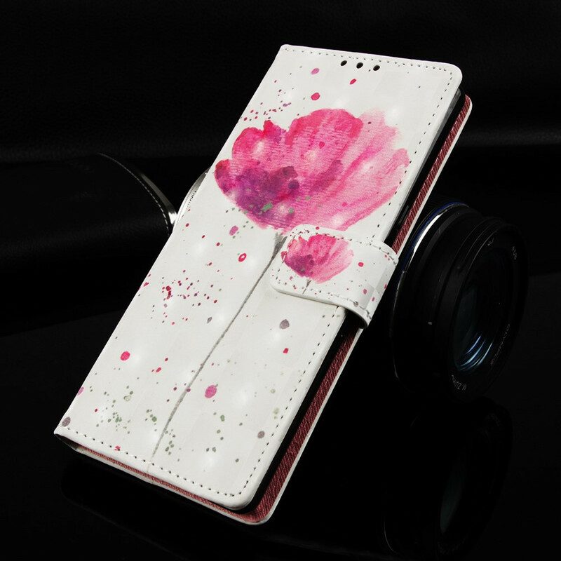 Hülle Flip Case Für Samsung Galaxy A20e Aquarellmohn