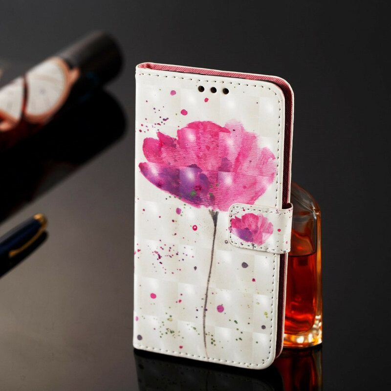 Hülle Flip Case Für Samsung Galaxy A20e Aquarellmohn