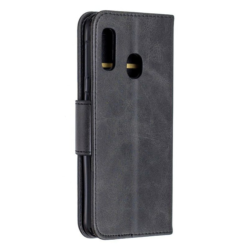 Lederhüllen Für Samsung Galaxy A20e Flip Case Glatte Klappe Schräg