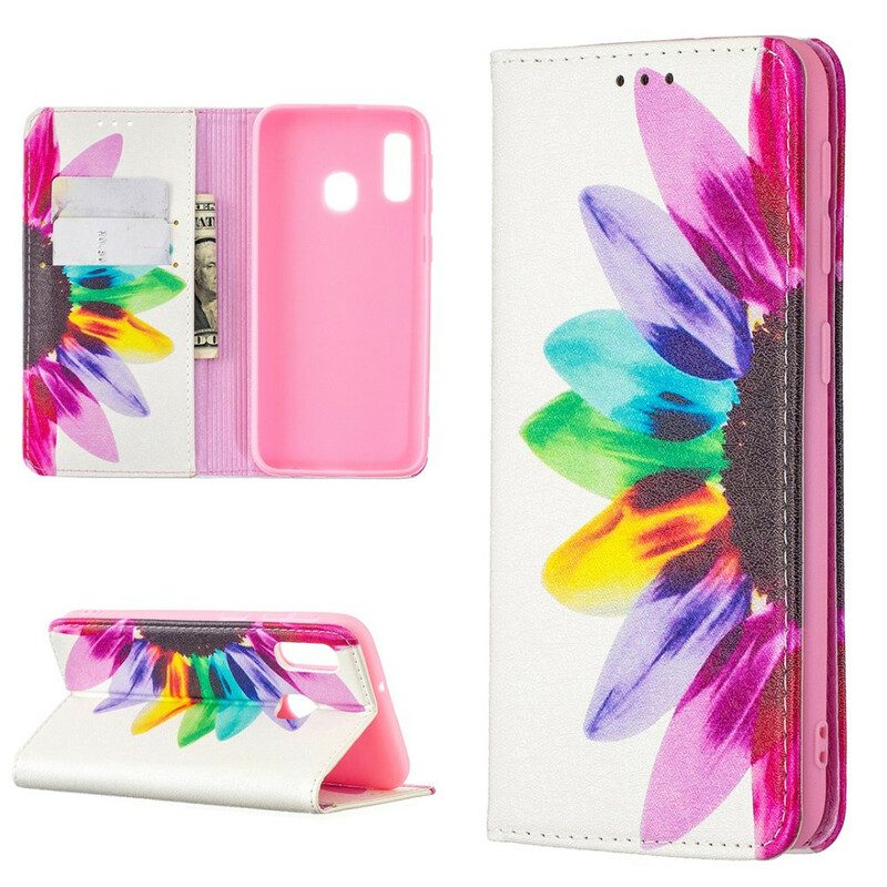 Schutzhülle Für Samsung Galaxy A20e Flip Case Aquarellblume