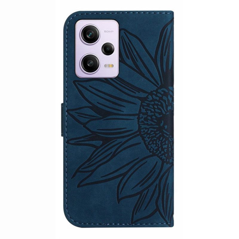 Lederhüllen Für Xiaomi Redmi Note 12 Pro Plus Blume Mit Schlüsselband