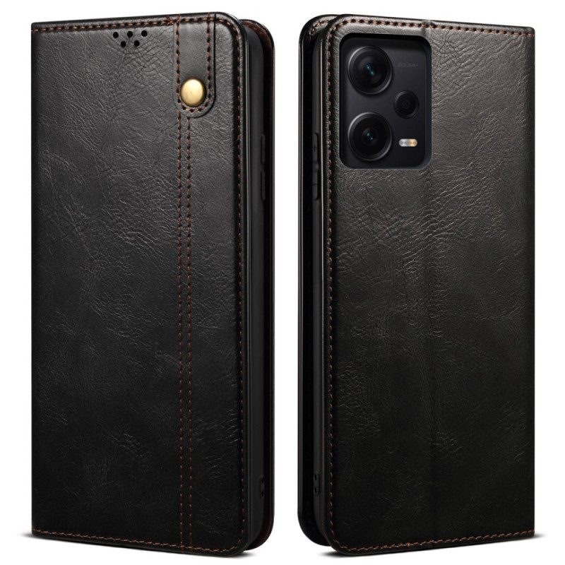 Schutzhülle Für Xiaomi Redmi Note 12 Pro Plus Flip Case Gewachstes Kunstleder