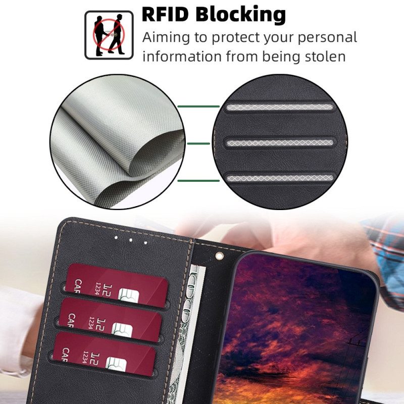 Flip Case Für Poco X5 Pro 5G Klassisches Rfid