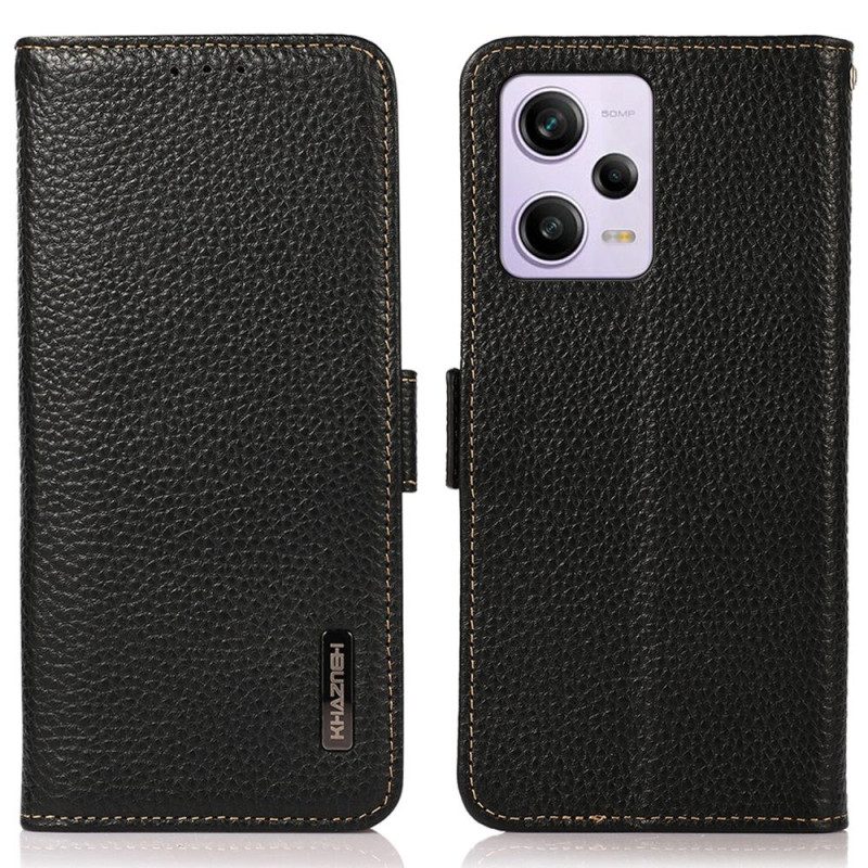 Flip Case Für Poco X5 Pro 5G Lychee-leder Khazneh Rfid