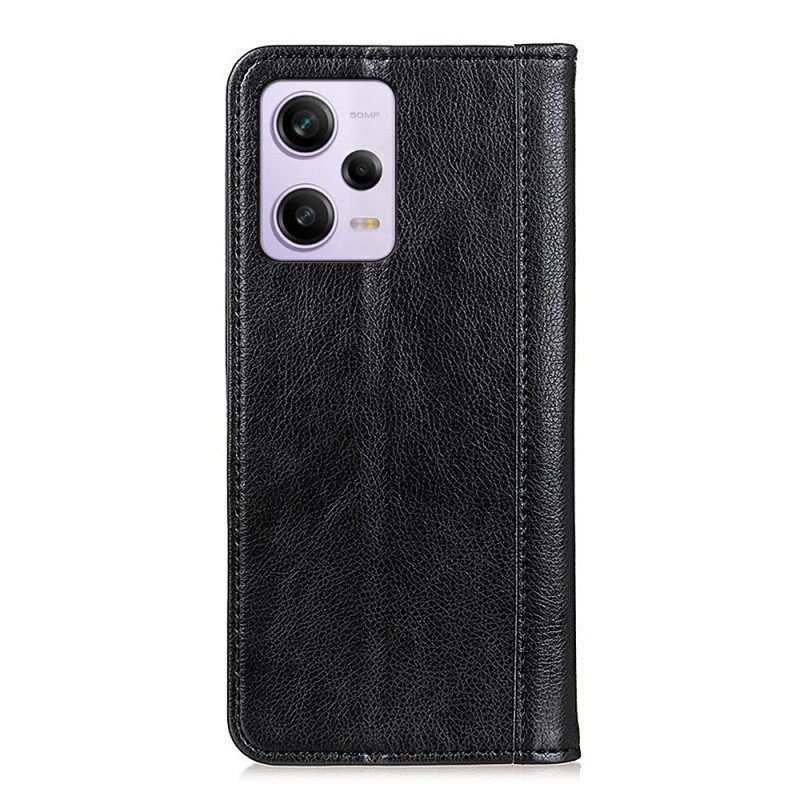 Schutzhülle Für Poco X5 Pro 5G Flip Case Litschi-spaltleder