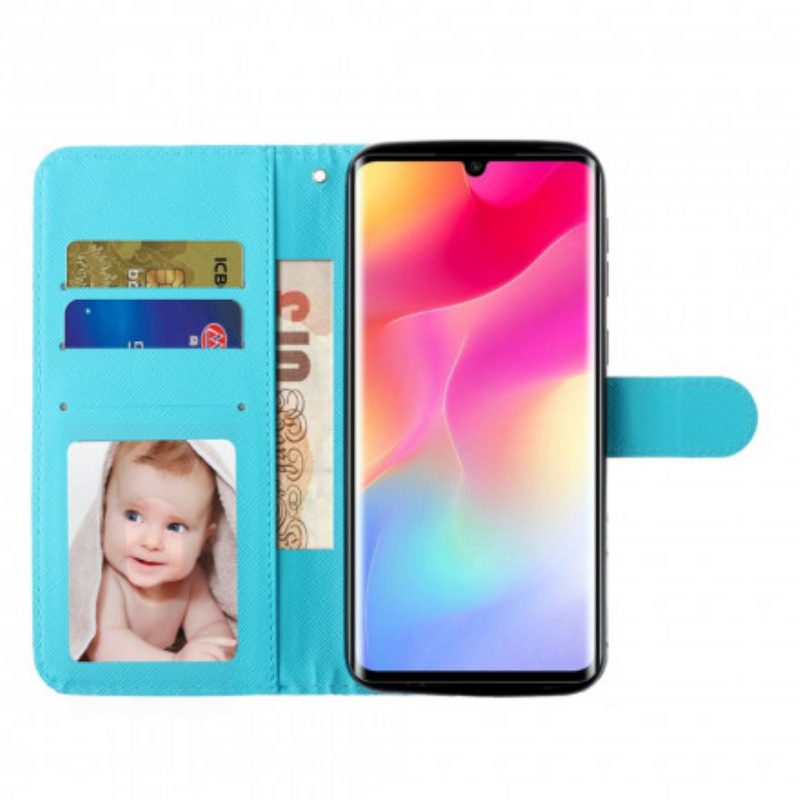 Flip Case Für Xiaomi Mi Note 10 Lite Mit Kordel Marmorstreifen-lichtstrahler