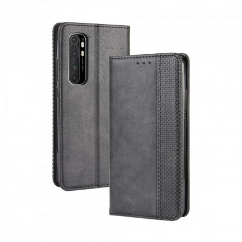 Schutzhülle Für Xiaomi Mi Note 10 Lite Flip Case Stilisierter Vintage-ledereffekt