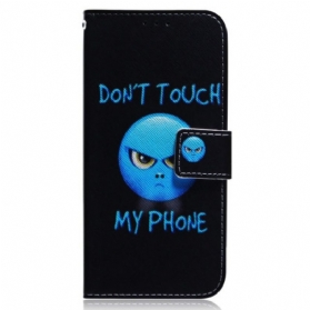 Flip Case Für OnePlus Nord 2T 5G Mit Kordel Emoji Don't Touch My Phone Lanyard