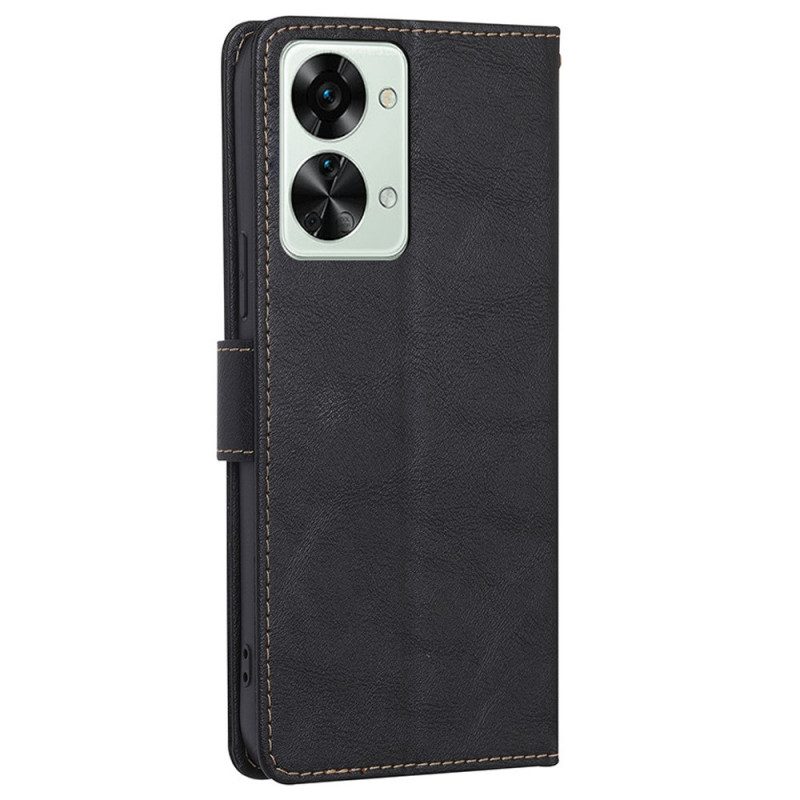 Flip Case Für OnePlus Nord 2T 5G Rfid-ledereffekt