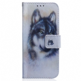 Lederhüllen Für OnePlus Nord 2T 5G Mit Kordel Riemchen-aquarell-wolf