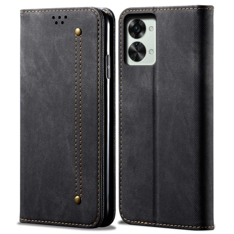 Schutzhülle Für OnePlus Nord 2T 5G Flip Case Denim-stoff