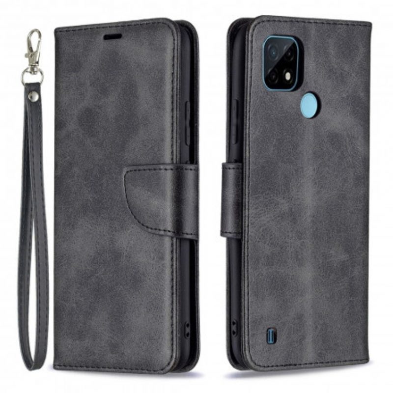 Flip Case Für Realme C21 Flip Case Glatte Klappe Schräg