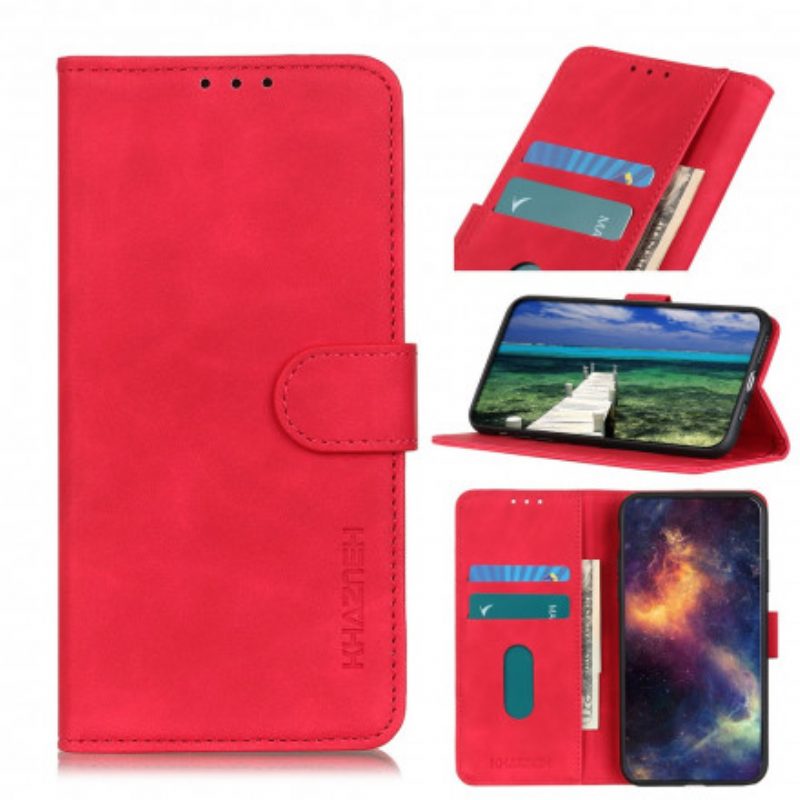 Flip Case Für Realme C21 Matter Vintage-ledereffekt Khazneh