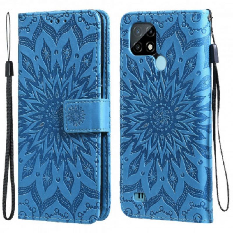 Flip Case Für Realme C21 Sonnenblume