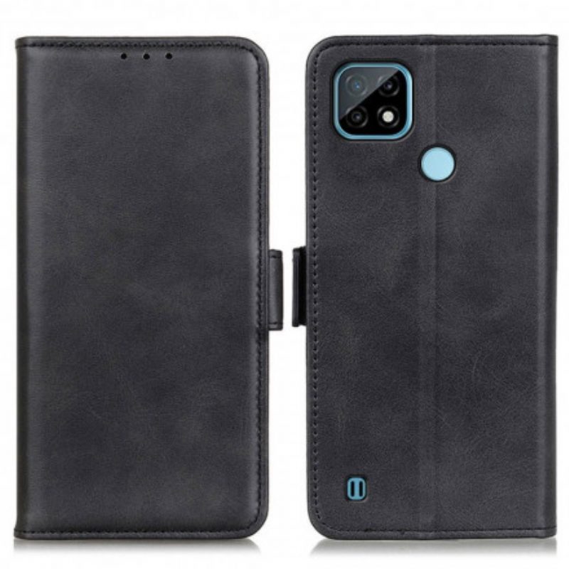 Lederhüllen Für Realme C21 Flip Case Doppelte Klappe