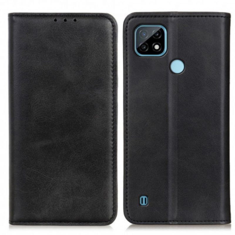 Schutzhülle Für Realme C21 Flip Case Mattes Spaltleder