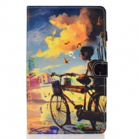 Flip Case Für Samsung Galaxy Tab S6 Lite Fahrradkunst