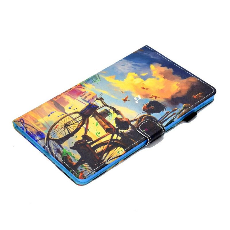 Flip Case Für Samsung Galaxy Tab S6 Lite Fahrradkunst