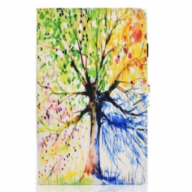 Lederhüllen Für Samsung Galaxy Tab S6 Lite Aquarellbaum