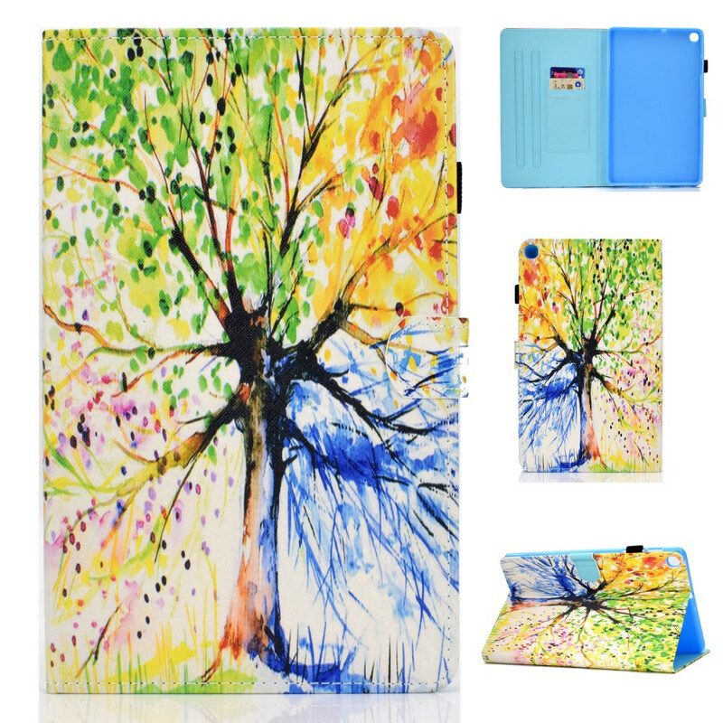 Lederhüllen Für Samsung Galaxy Tab S6 Lite Aquarellbaum