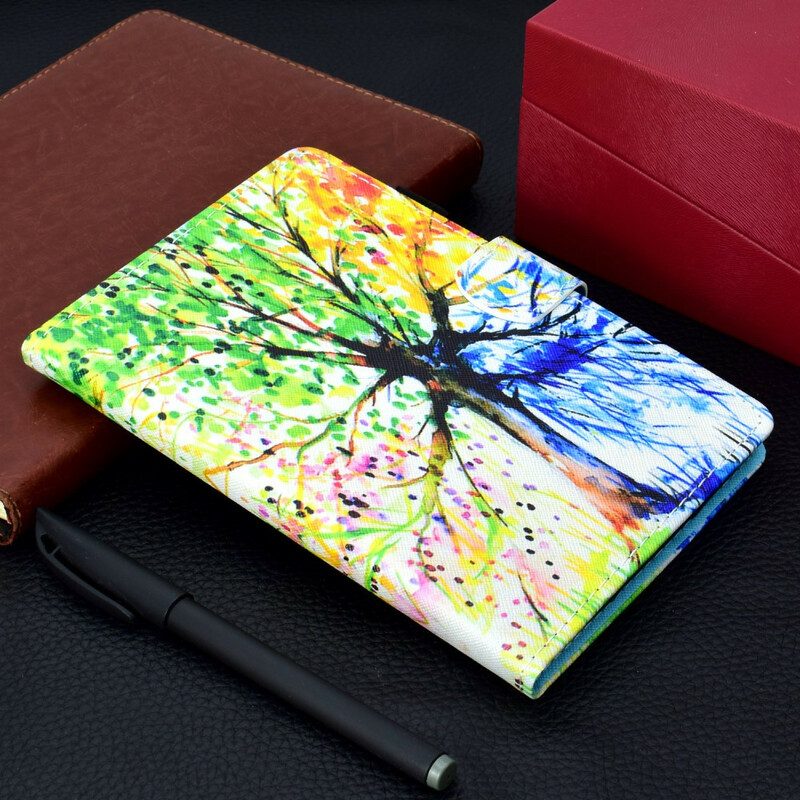 Lederhüllen Für Samsung Galaxy Tab S6 Lite Aquarellbaum