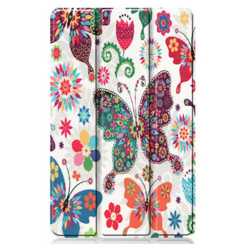 Schutzhülle Für Samsung Galaxy Tab S6 Lite Retro-schmetterlinge Und Blumen