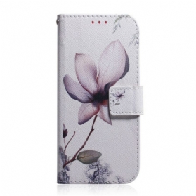 Flip Case Für Samsung Galaxy S21 Ultra 5G Blume Staubiges Rosa