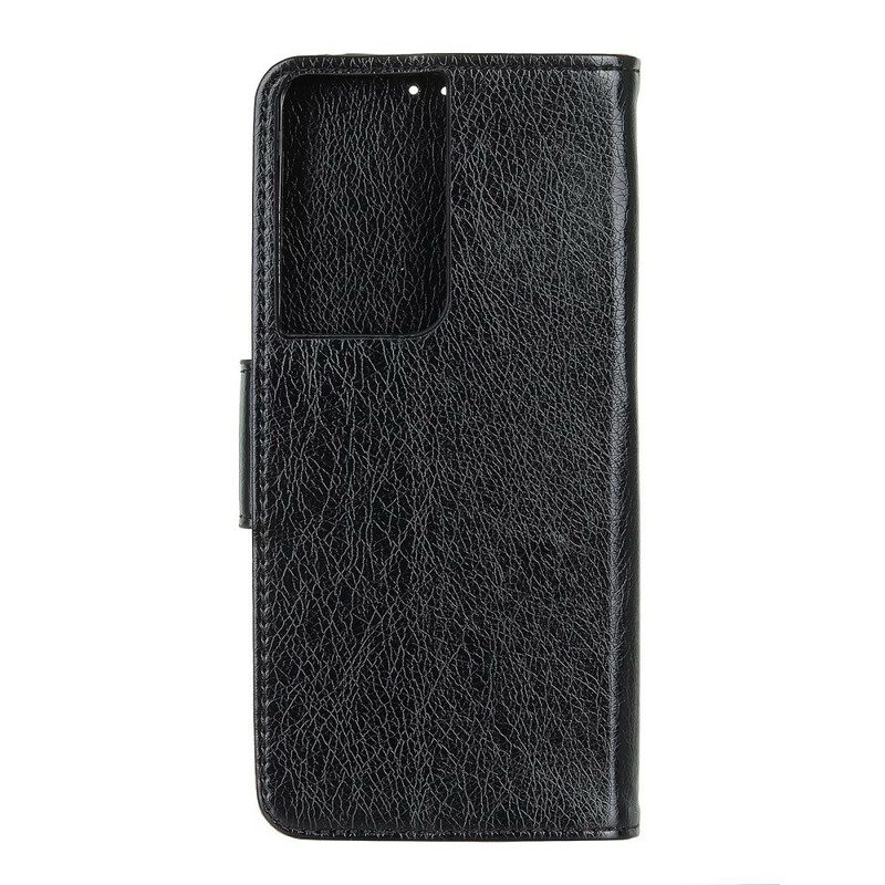 Flip Case Für Samsung Galaxy S21 Ultra 5G Gespaltenes Nappaleder