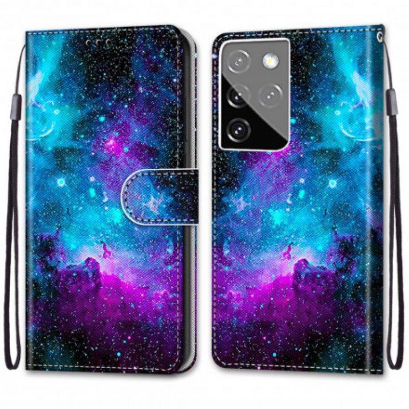 Flip Case Für Samsung Galaxy S21 Ultra 5G Kosmischer Himmel