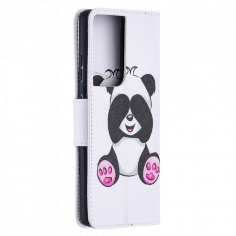 Flip Case Für Samsung Galaxy S21 Ultra 5G Panda-spaß